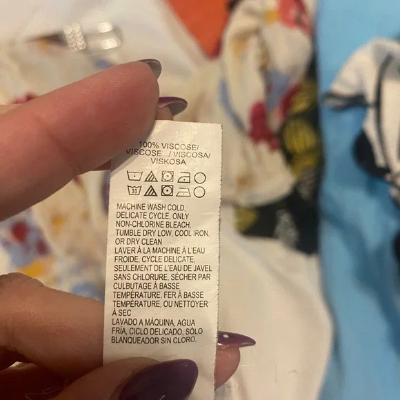 Lucky Brand Womens Small Blouse Floral Peasant Long Sleeve Tie Neck Cream Boho - Picture 4 of 4